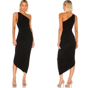 Norma Kamali Diana Gown Midi Dress in Black Size S